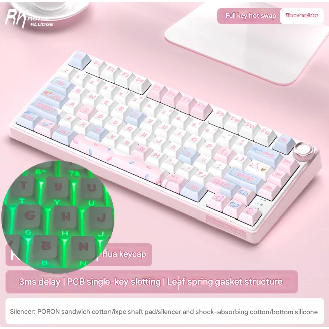 [sẵnn] Bàn Phím Cơ Không Dây RK R75 1 Mode | 3 Mode (Led RGB/ Full Foam/ Gasket Mount)