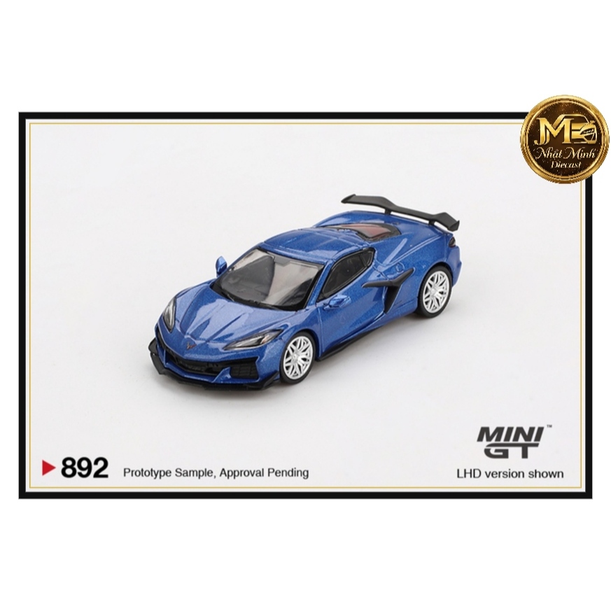 Mô hình xe Chevrolet Corvette Z06 2023 Elkhart Lake Blue Metallic 1:64 MiniGT MGT00892 - Bản Card