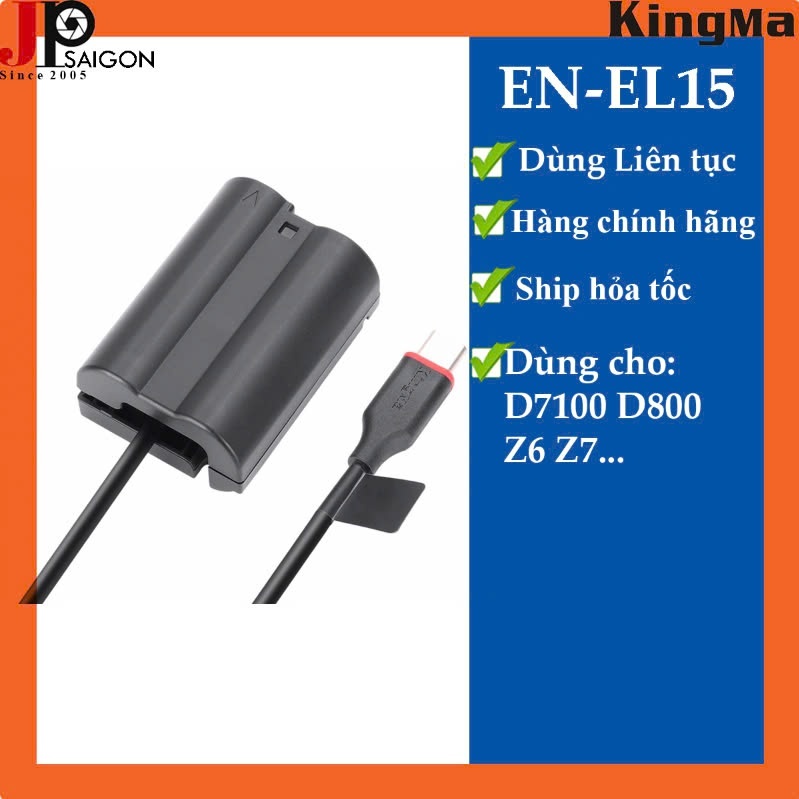 GIẢ PIN KINGMA USB-C TO MÁY ẢNH NI KON EN-EL15