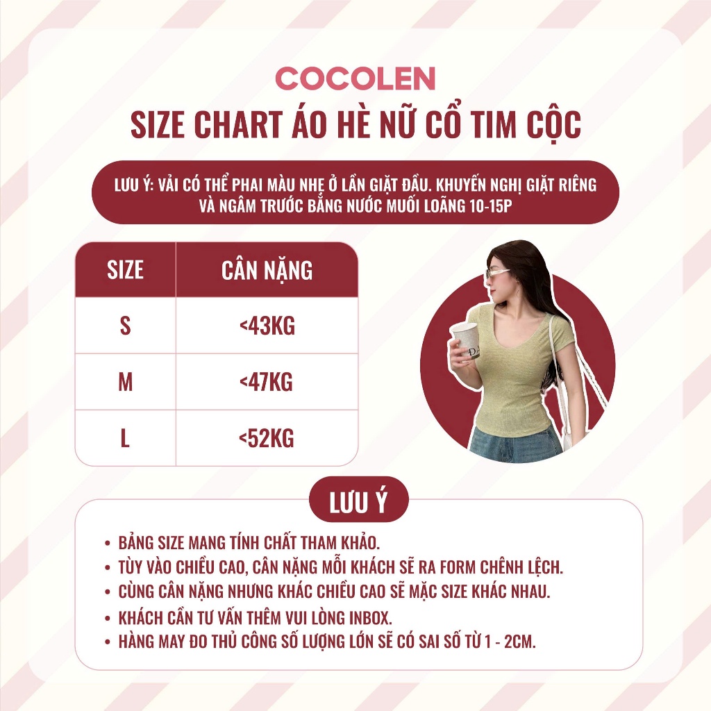 Áo Cộc Tay Cố Tim COCOLEN - Chất Liệu Tăm Muối Tiêu - Cao Cấp Thoáng Mát Co Giãn Tốt Gợi Cảm - A077 | BigBuy360 - bigbuy360.vn