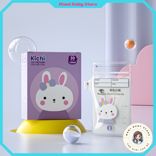 Túi Trữ Sữa Kichilachi Thỏ Tím 100ml Có Khóa Zip Chắc Chắn Chống Rò Rỉ