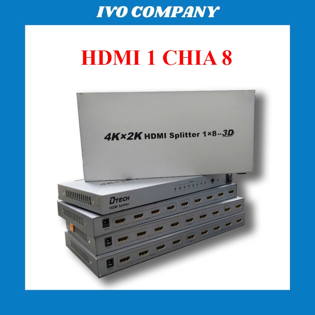 Bộ chia cổng HDMI 1 ra 8 4K x 2K Dtech DT 7148