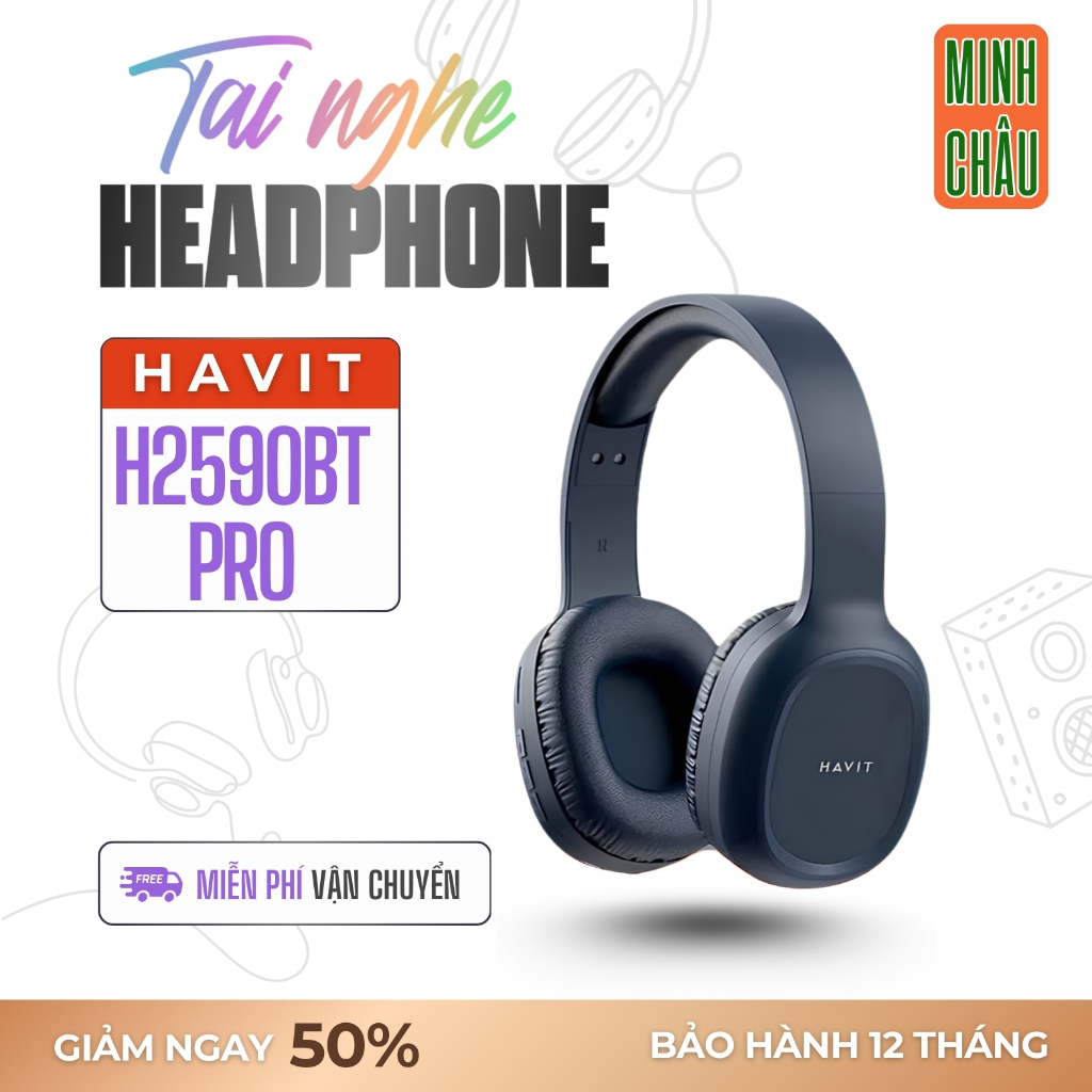 Tai Nghe Chụp Tai Havit H2590BT Pro Bluetooth 5.1 (Bản nâng cấp của Havit i62), có thể gập gọn - Hàn