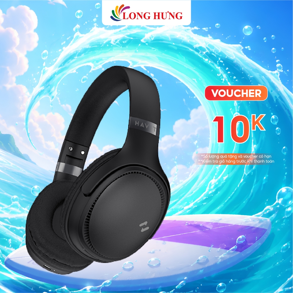 Tai nghe chụp tai Bluetooth Havit H630BT - Hàng chính hãng - Bluetooth v5.3, âm thanh sống động, sử 