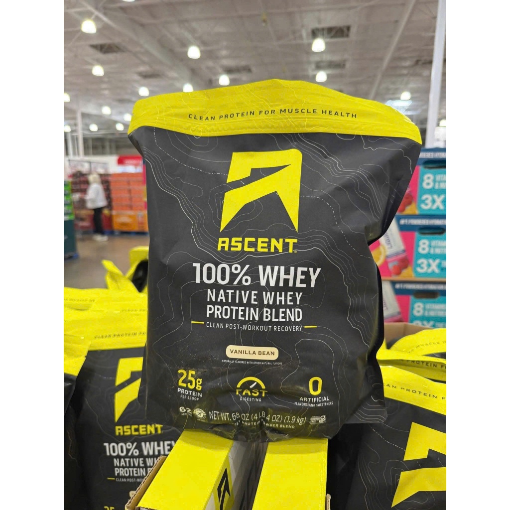 🥤💪🍨🌿BỘT ĐẠM HƯƠNG VANI HỮU CƠ CỦA MỸ ASCENT 100% WHEY NATIVE WHEY PROTEIN BLEND GÓI 1.9KG U.S.A 🛬🗽🇺🇸