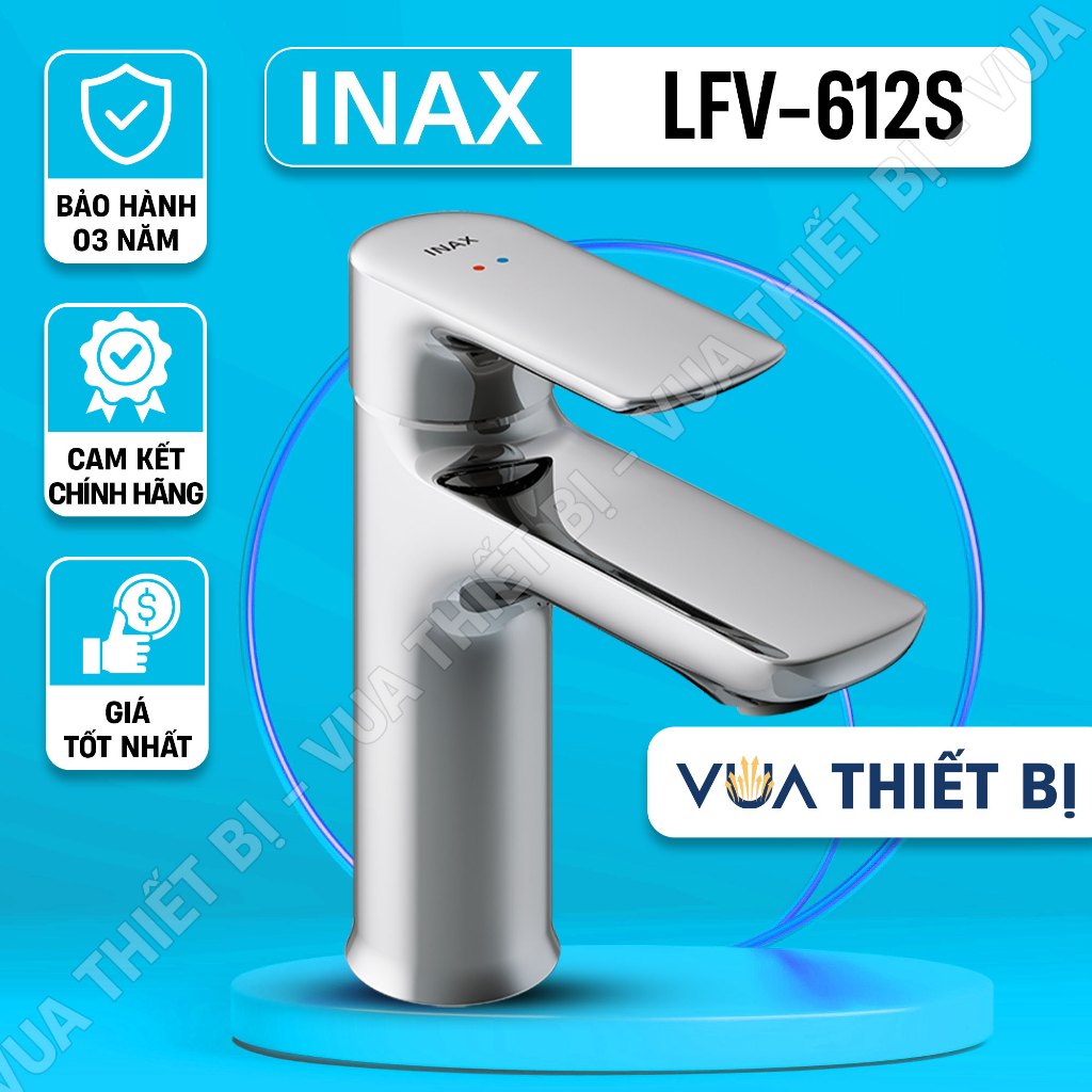 INAX LFV-612S - Vòi Lavabo chậu rửa mặt nóng lạnh chính hãng - VUA THIẾT BỊ