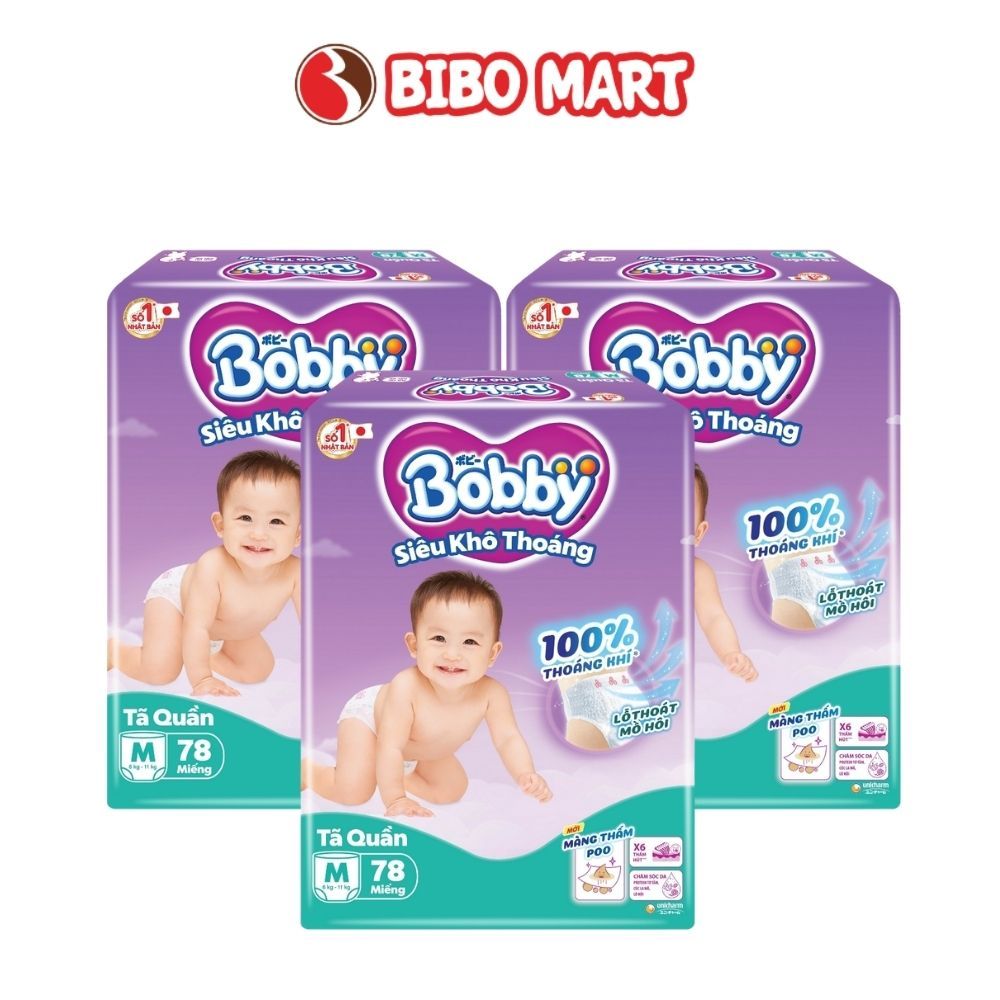 [KOL] Bỉm Quần Bobby Tã Bỉm Bobby Mỏng Lõi Nén Thâm Hút Tốt Đủ Size (Mẫu Ngẫu Nhiên) - Bibomart