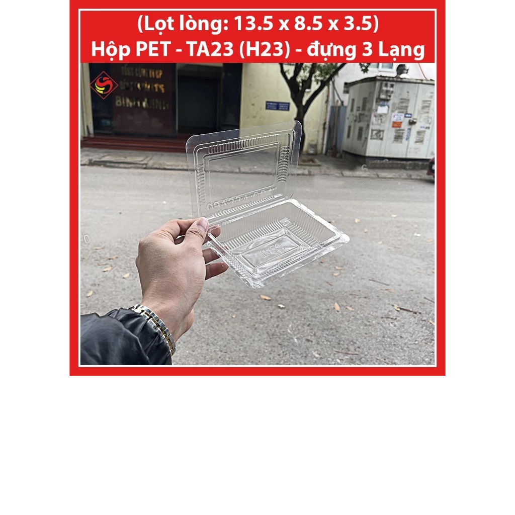 ( Sỉ bao 2000 cái ) Hộp nhựa PET trong H23