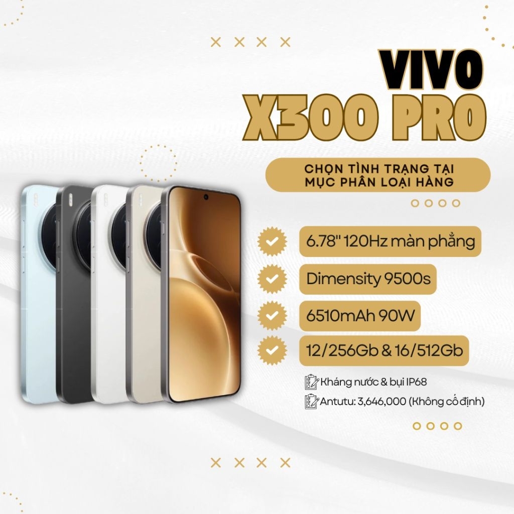 Điện Thoại Vivo X300 Pro 12/256 16/512 QSD 99%
