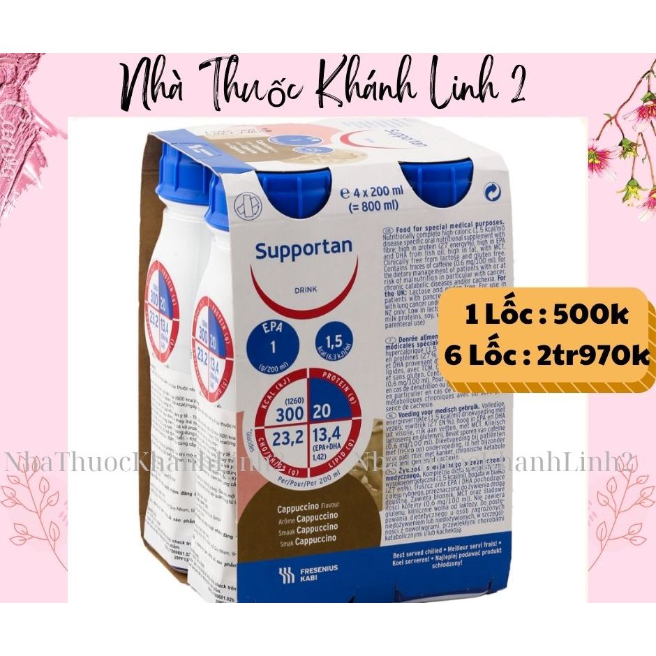 2 Lốc Sữa Supportan Drink dinh dưỡng chuyên biệt dành cho bệnh nhân ung thư từ Đức