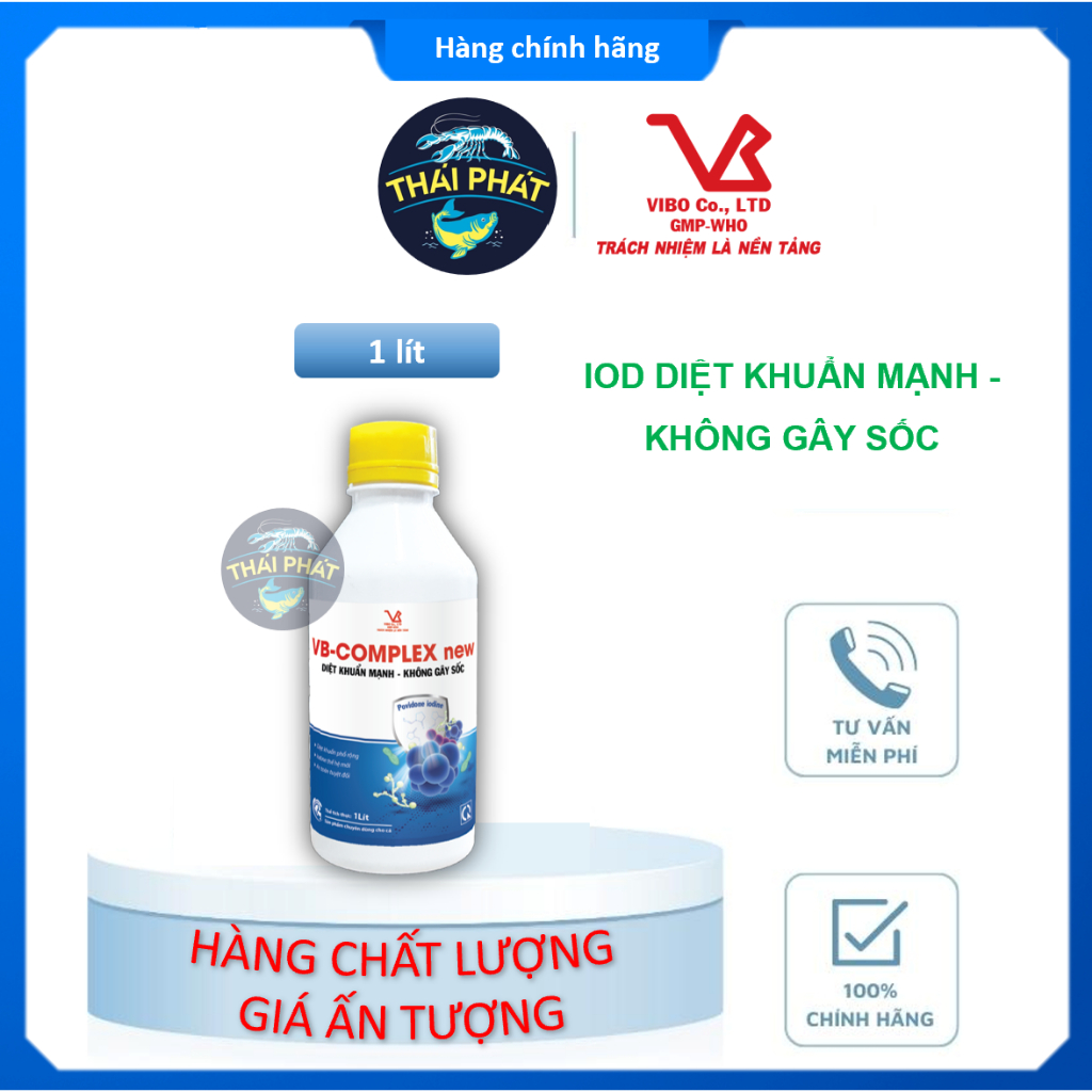 VB-COMPLEX new 1 lít - Iodine diệt khuẩn mạnh, không gây sốc
