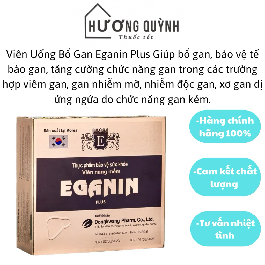 Viên Uống Eganin Pluss , hỗ trợ giải độc gan ,mát gan( hộp 60 viên)