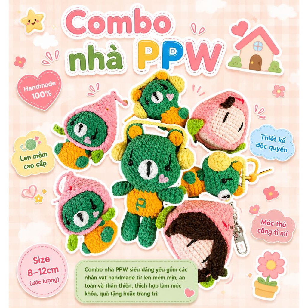 Móc khoá len Mascot GMMTV mini size ( Permpoon, Paody...)