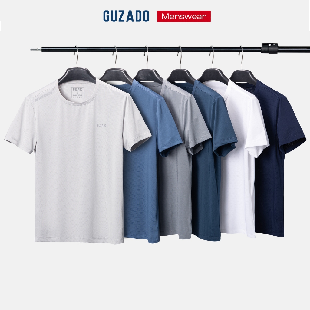 Áo Thun Thể Thao Nam GUZADO Vải Coolmax Thông Hơi Thoáng Mát Thấm Hút Tốt…