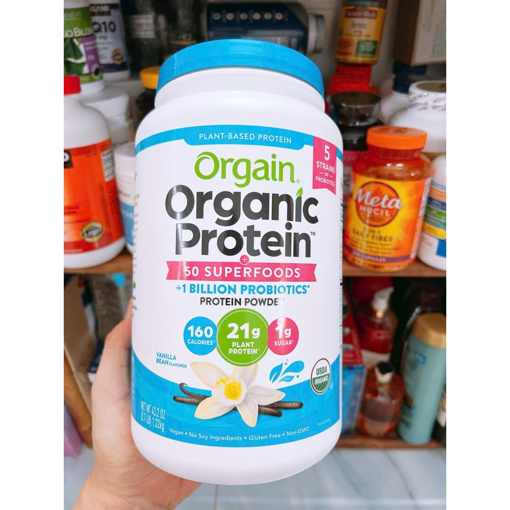 Bột protein Orgain Organic Protein 50 Superfoods + 1 Billion Probiotics Protein Powder Vanilla Bean 
