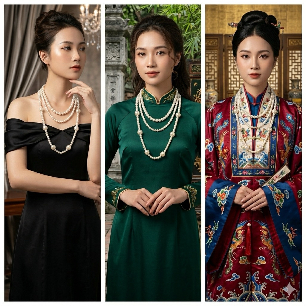 [𝐍𝐠𝐨̣𝐜 Đ𝐚̀𝐢 𝐋𝐨𝐚𝐧] N172 dây chuyền ngọc Đài Loan cao cấp kiểu dáng sang trọng