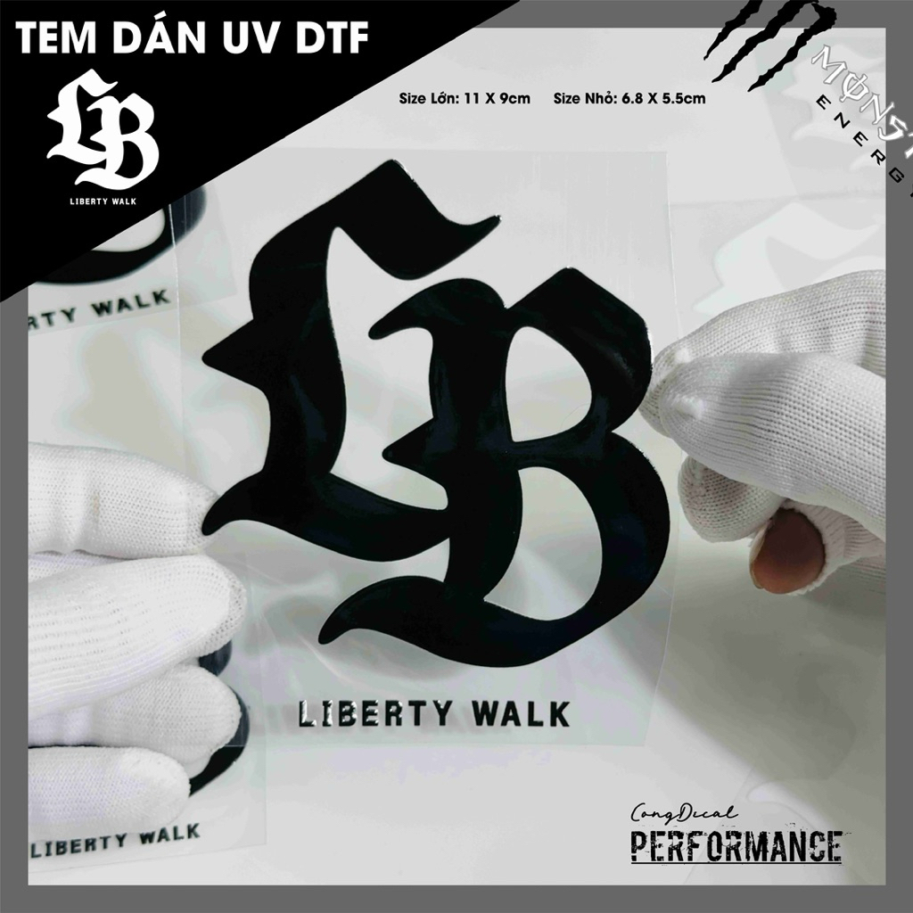 Tem dán LIBERTY WALK, chất liệu UV DTF