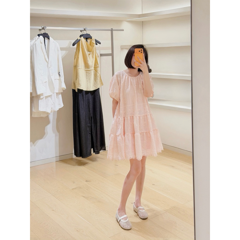 PETBYCHANG - Lovie Lace Dress - Váy Babydoll Ren Hoa Dáng Suông Tiểu Thư Hàn Quốc | BigBuy360 - bigbuy360.vn