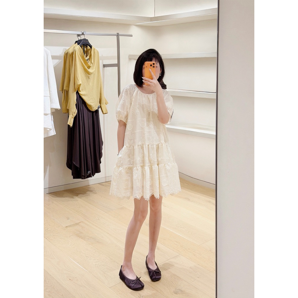 PETBYCHANG - Lovie Lace Dress - Váy Babydoll Ren Hoa Dáng Suông Tiểu Thư Hàn Quốc | BigBuy360 - bigbuy360.vn