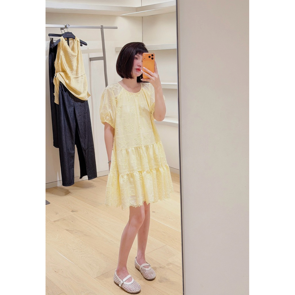 PETBYCHANG - Lovie Lace Dress - Váy Babydoll Ren Hoa Dáng Suông Tiểu Thư Hàn Quốc | BigBuy360 - bigbuy360.vn