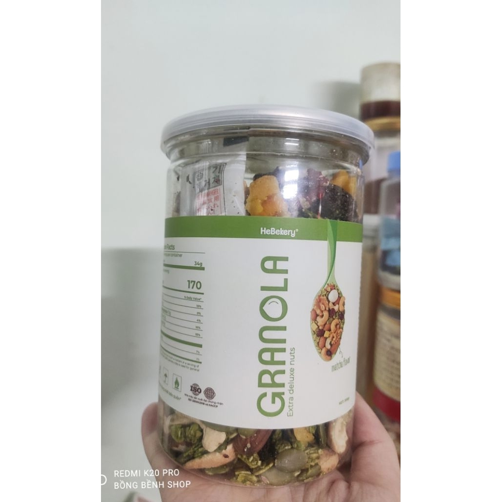 Granola siêu hạt vị matcha 300g nhà Hebekery