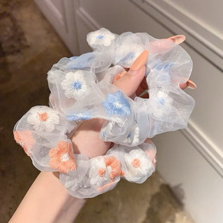 📛 RẺ VÔ ĐỊCH 📛 Dây buộc tóc vải scrunchies họa tiết xanh trắng hot trend phong cách hàn quốc 413
