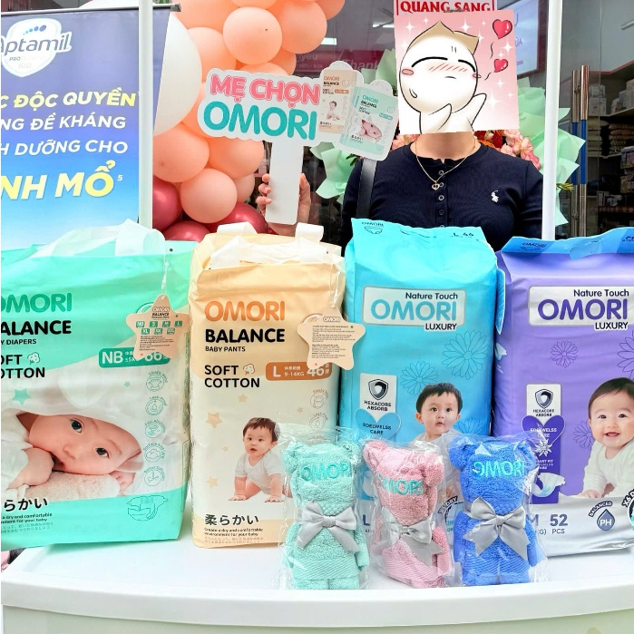 Bỉm dán, Bỉm Quần Omori Balance Đủ Size Cho Bé Siêu Thấm Hút, An Toàn Hàng Chính Hãng ,Mẹ Yên Tâm
