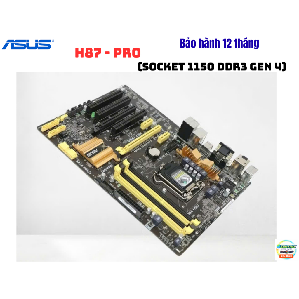 Mainboard ASUS H87-PRO Socket 1150 DDR3 ATX Hỗ Trợ i3 i5 i7 Gen 4 Main Zin Korea - Bảo hành 12 Tháng