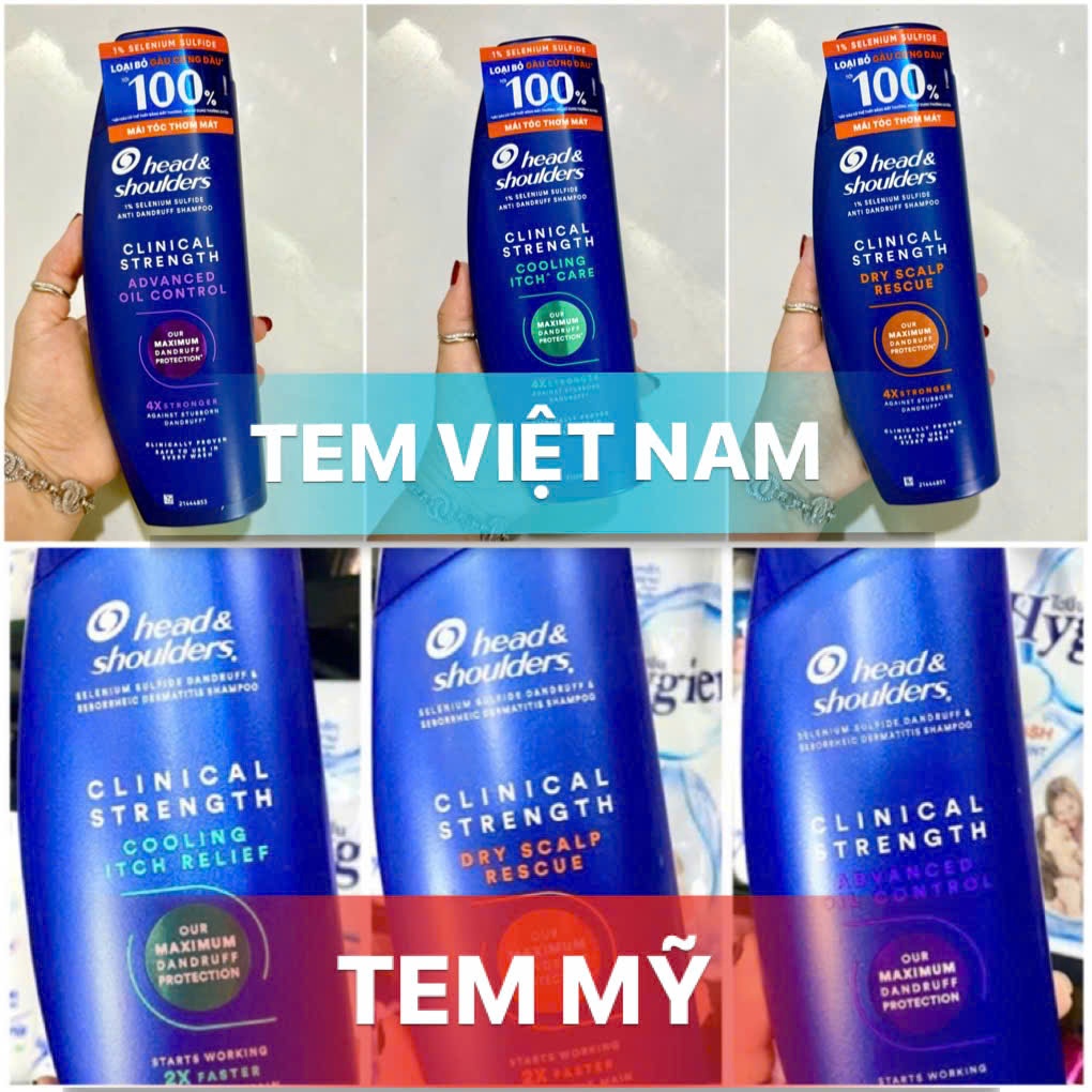 [NỘI ĐỊA MỸ TEM MỸ] Dầu Gội Ngăn ngừa gàu HEAD MỸ  Head & Shoulders Clinical Strength 400ml