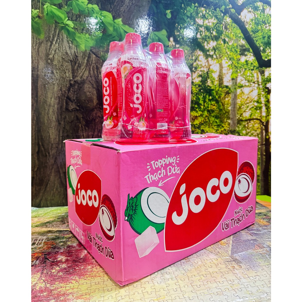 1 Thùng Nước trái cây JOCO Vải Thạch Dừa /24 Chai *450ml
