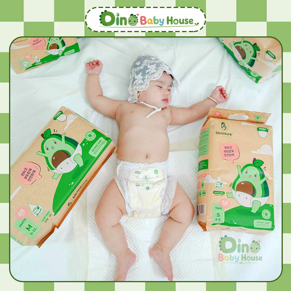 [1 BỊCH] Tã Bỉm BB NATURE Care Plus/ BB NATURE Classic hữu cơ cho bé | Dinobabyhouse