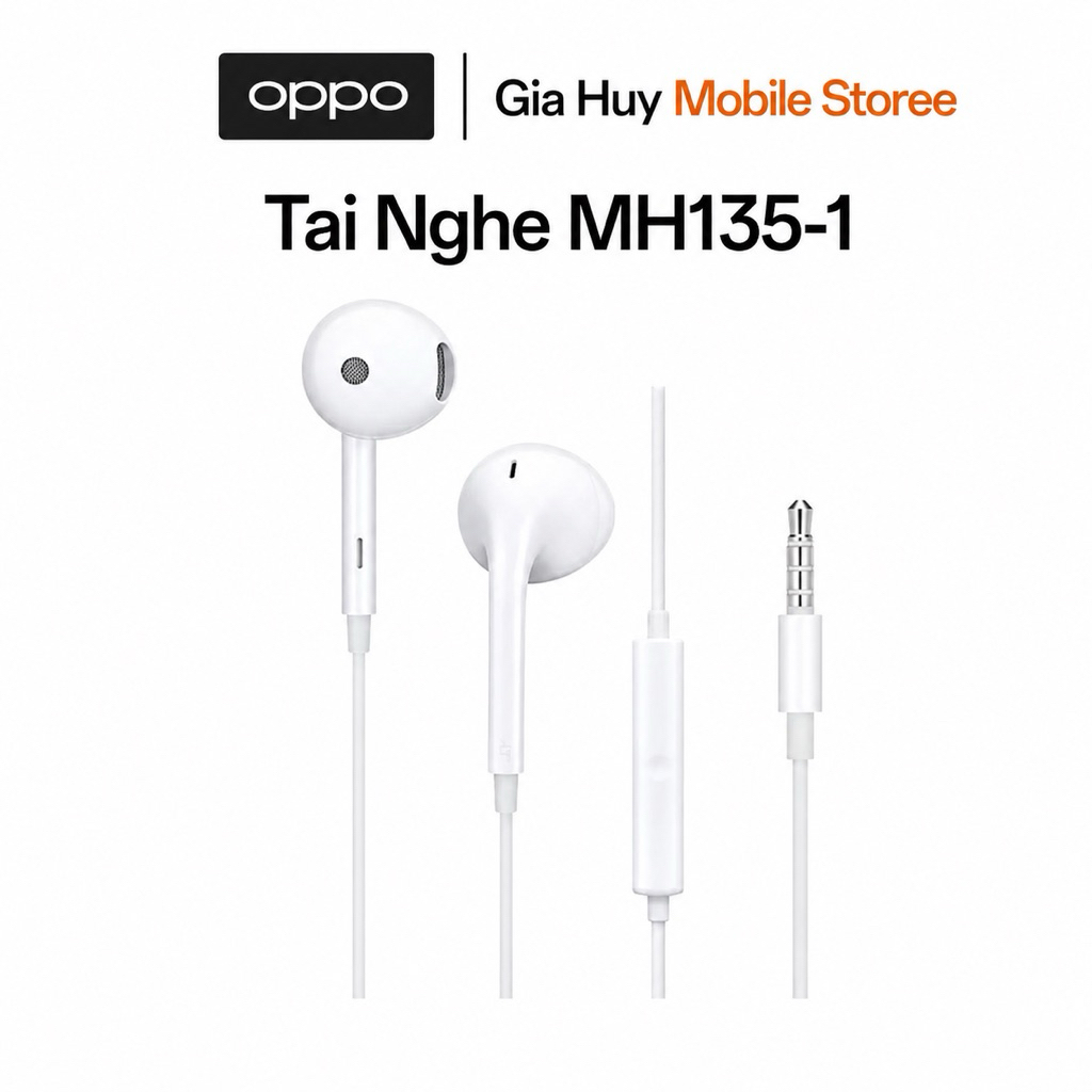 Tai Nghe Điện Thoại OPPO MH135 Có Mic Thoại Cổng 3.5mm - Hàng Chính Hãng