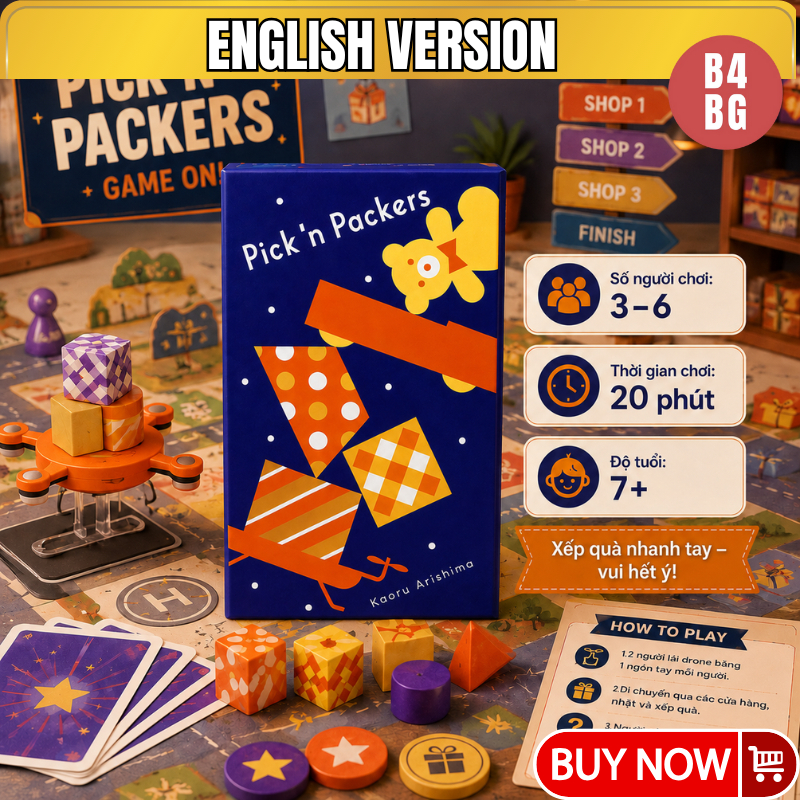Oink Games Pick'n Packers 3 đến 6 người chơi , thời gian 20 phút, độ tuổi 7+ B4KIDS