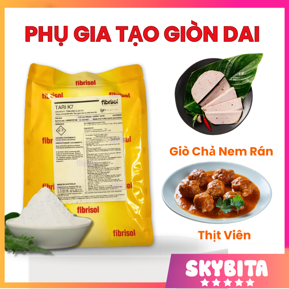 TARI K7 - Phụ gia giòn dai cho giò chả, giò lụa, chả lụa, xúc xích, chả cá, nem chua