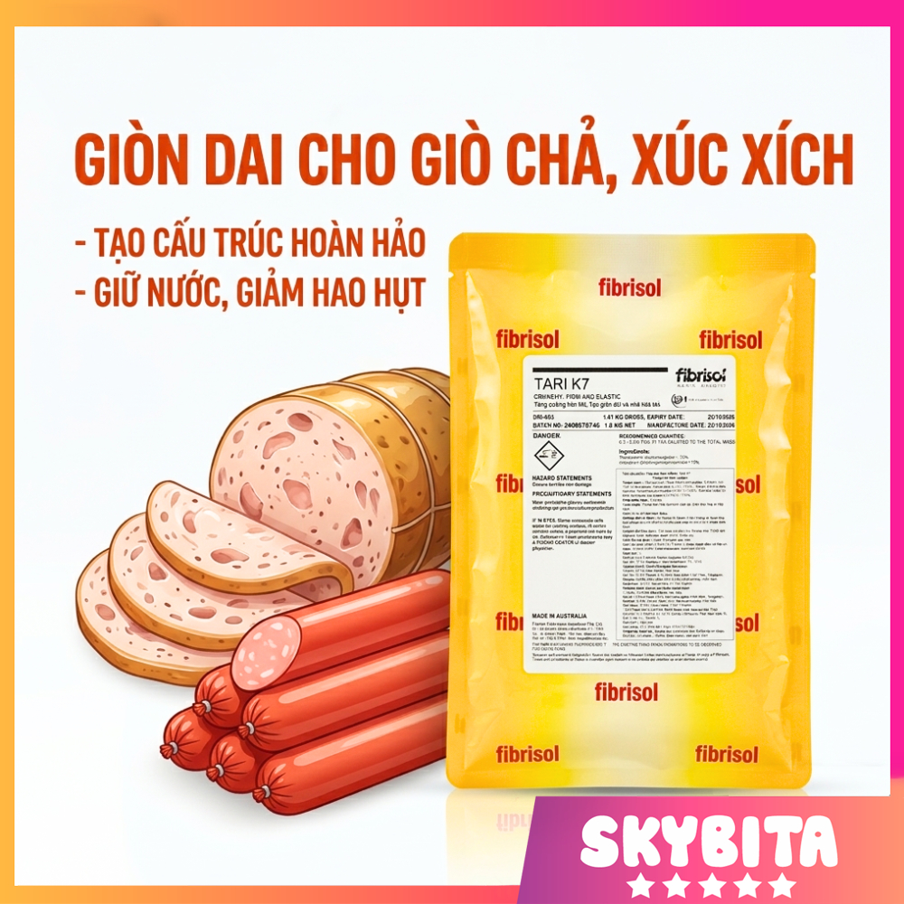 TARI K7 1KG - Phụ gia tạo kết cấu giòn dai cho giò lụa, chả lụa, xúc xích, chả cá, nem chua