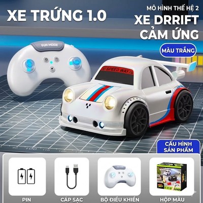 Đồ chơi xe ô tô điều khiển từ xa KAVY tần số 2.4 GHz có nhạc và đèn, cảm biến di chuyển drift