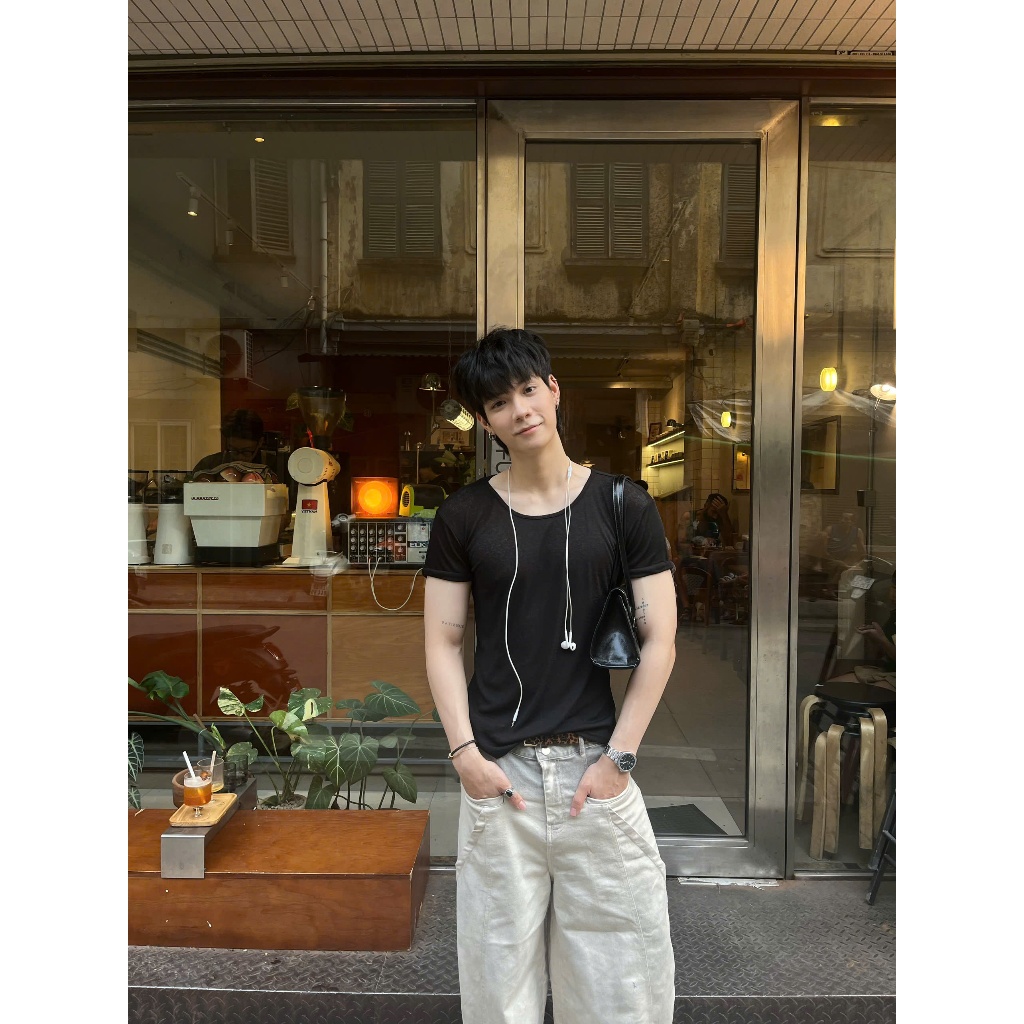 (MỞ BÁN) ÁO THUN AIRY COTTON FORM RELAX FIT SIÊU MỎNG CHO HÈ ĐEN STUDIO | BigBuy360 - bigbuy360.vn