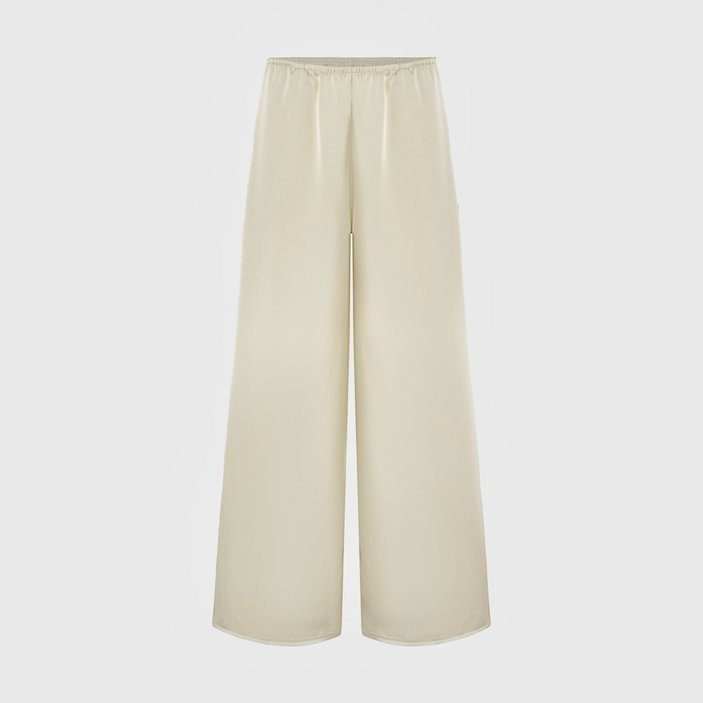 ( SATIN SILK-P) Quần lụa dài trơn đơn giản, FORM RỘNG | BAHYCHIC
