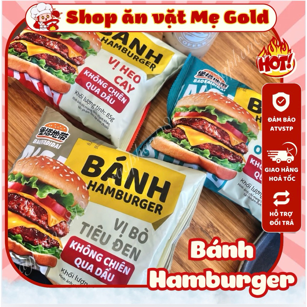 Bánh hamburger Baobeididai không chiên dầu, bánh hamburger ăn liền các vị (gói 85g)