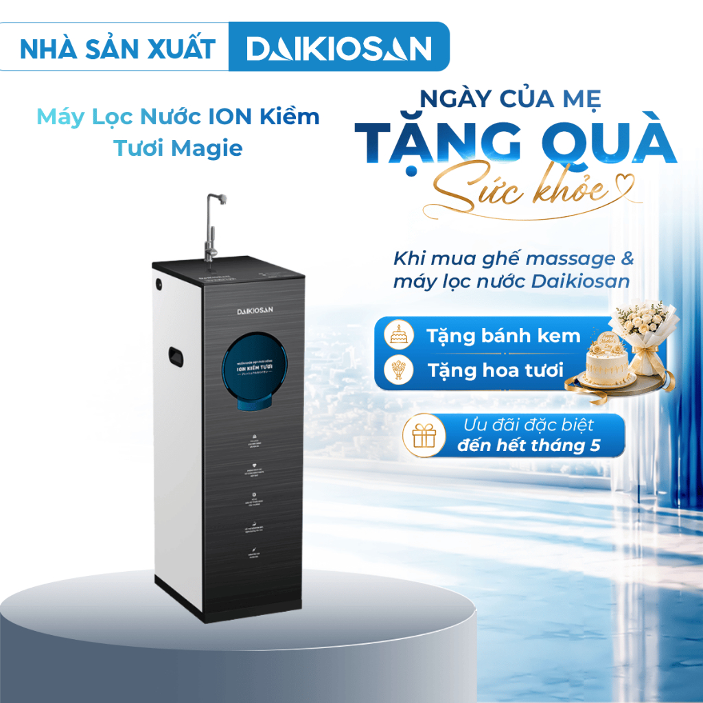 Máy Lọc Nước Ion Kiềm Tươi Magie Daikiosan DN104 DN204 DN304 Giàu Hydrogen Nóng Lạnh