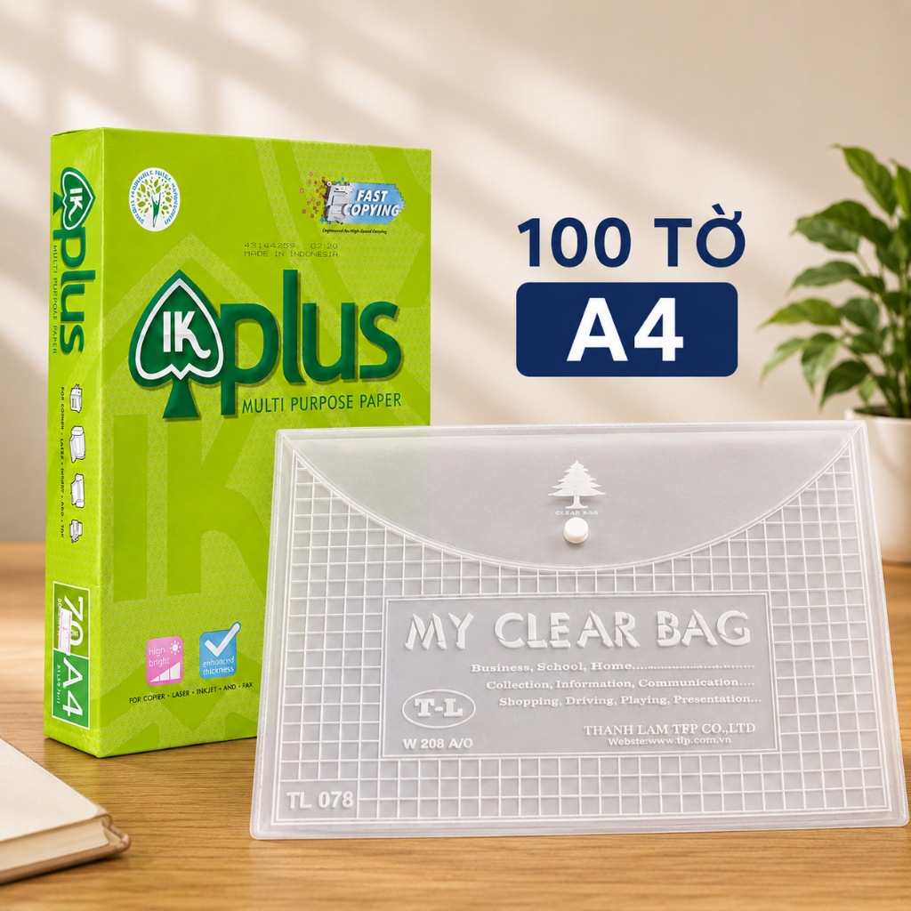 Giấy photo in ấn A4 IKPlus 70gsm tách lẻ 50/100 tờ