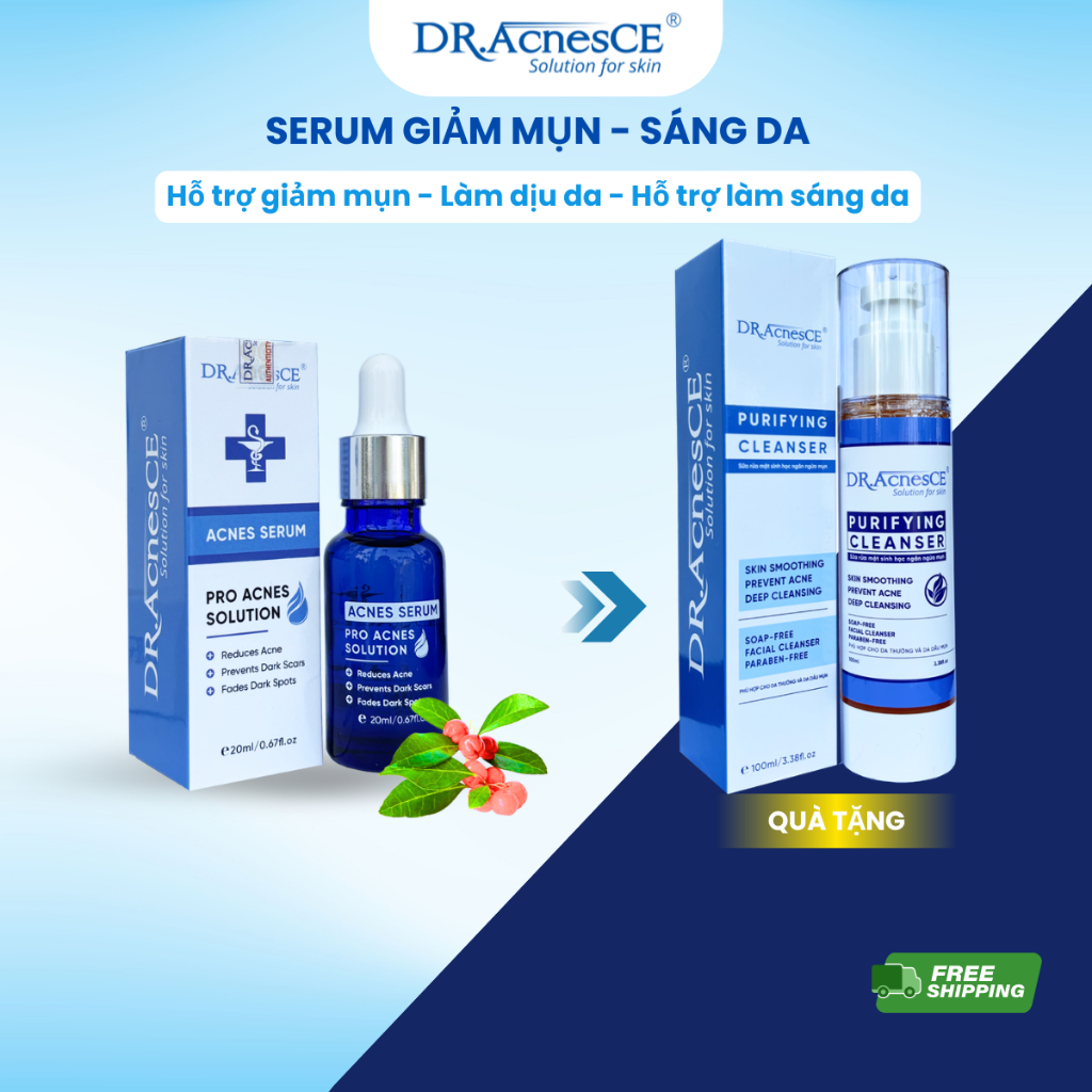 DR.ACNESCE Serum Acnes Hỗ Trợ Giảm Mụn Thâm, Hỗ Trợ Làm Sáng Da - Serum Mụn Acnes (10ml,20ml)