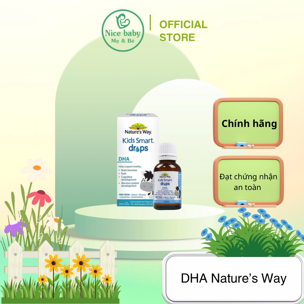 DHA Drops Nature's Way Kids Smart Drops Siro Thông Minh Bổ Sung DHA EPA, Hỗ Trợ Bổ Não Và Mắt Cho Bé