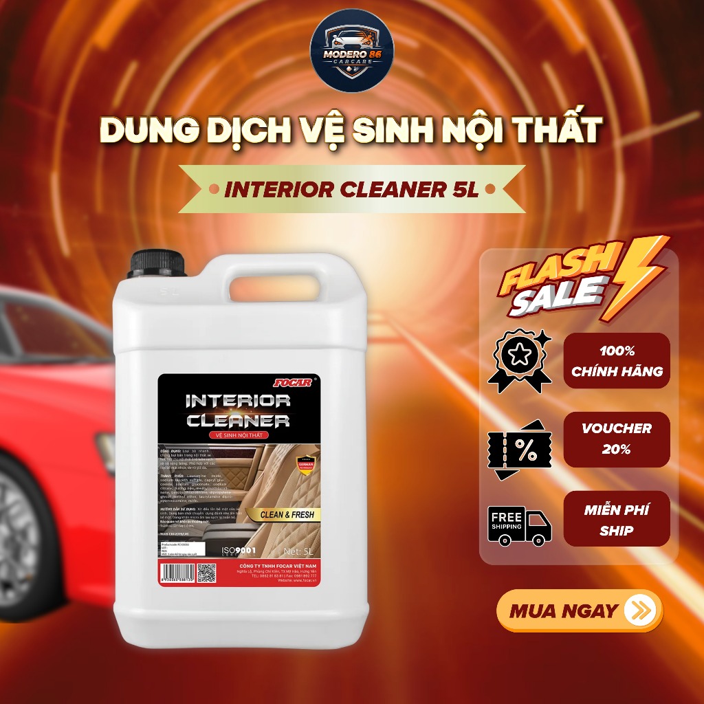 Dung dịch vệ sinh nội thất ô tô Focar Interior Cleaner 5L