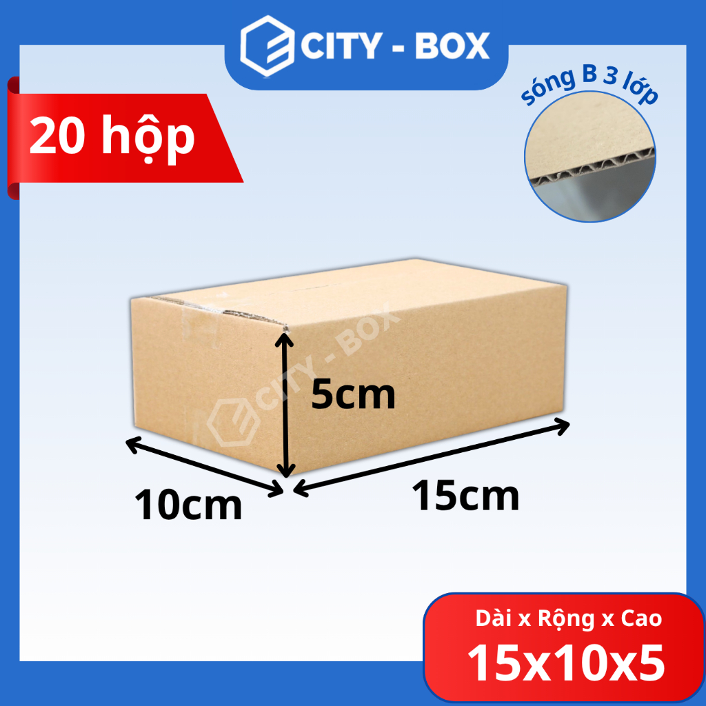(20 HỘP) 15x10x5 hộp carton ship cod - 15x10x5 hộp đóng hàng