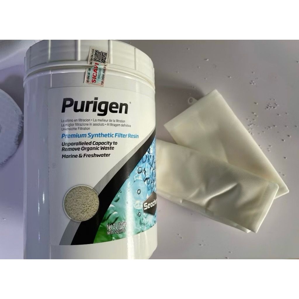 Triết lẻ 100ml(50g) Vật liệu lọc SeaChem Purigen khử màu lũa , khử bụi, khử độc tố Tặng túi đựng Pur