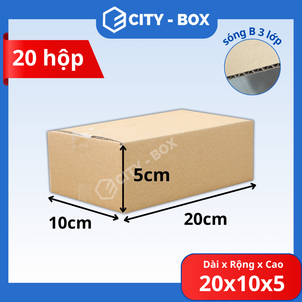 (20 HỘP) 20x10x5 hộp carton ship cod - 20x10x5 hộp đóng hàng