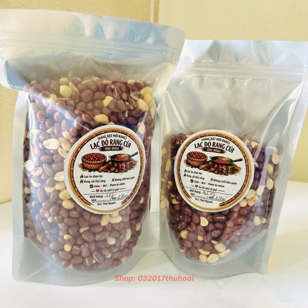 Lạc đỏ rang bếp củi nhà làm  [500g -1 kg]- Đậu phộng quê rang tay giòn thơm, đặt rang mới mỗi ngày