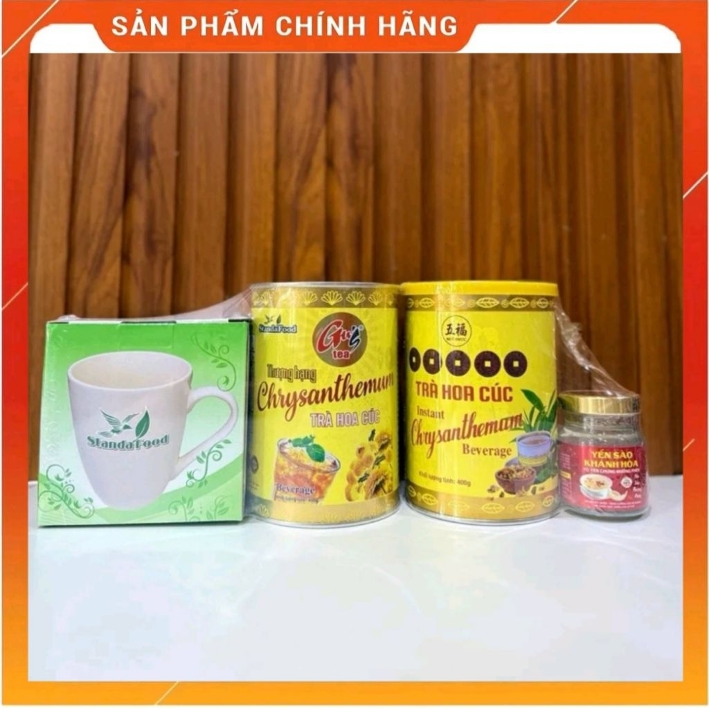 ( KÈM PHẨM ) TRÀ HOA CÚC LOẠI 79% CAO CẤP LOẠI 1 STANDA FOOD LON 400G CHO MẸ BẦU TRƯỚC VÀ SAU SINH