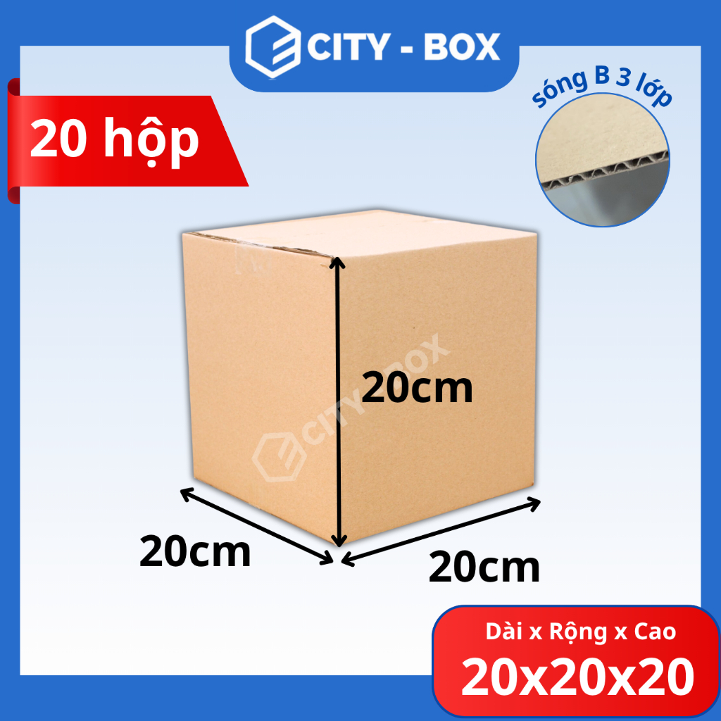 (50 HỘP) 20x20x20 hộp carton ship cod - 20x20x20 hộp đóng hàng